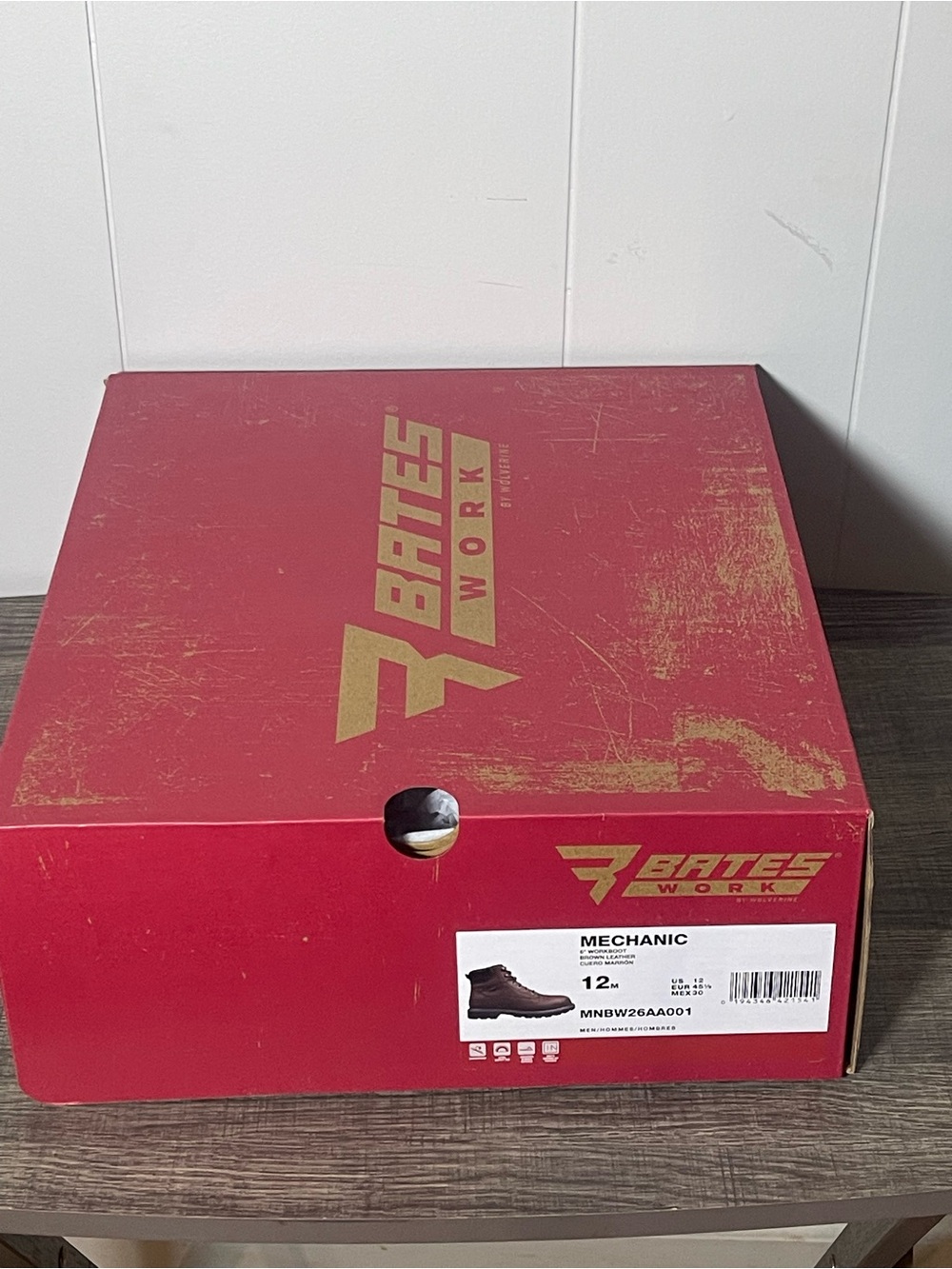 Bates Red Work Boot Box